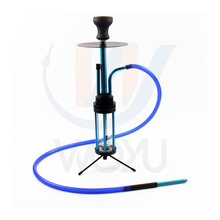 Guangzhou woyu singl hose smoking tobacco accessories sheesha narguile 3 feet stand aluminum shisha led light hookah